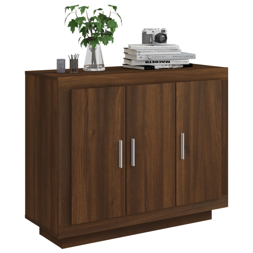 Dressoir 92X35X75 Cm Bewerkt Hout Bruineikenkleurig