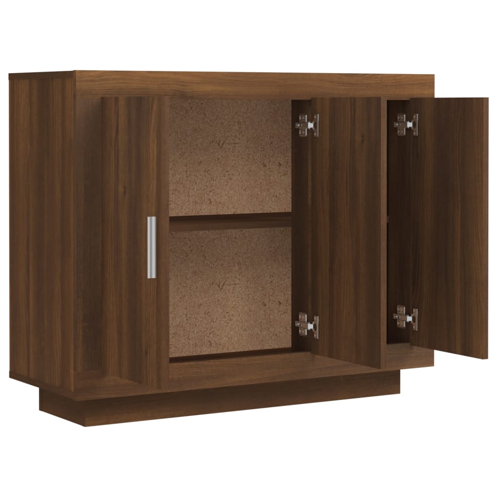 Dressoir 92X35X75 Cm Bewerkt Hout Bruineikenkleurig