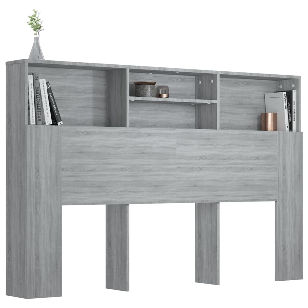 Hoofdbordkast 160X19X103,5 Cm Grijs Sonoma Eikenkleurig