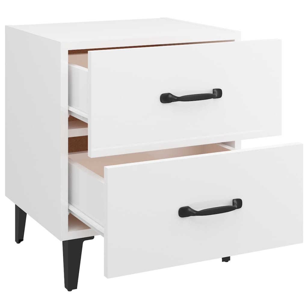 Nachtkastjes 2 St 40X35X47 Cm Hoogglans Wit