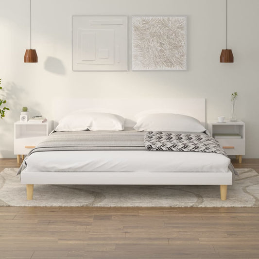 Nachtkastjes 2 St 40X35X47 Cm Hoogglans Wit