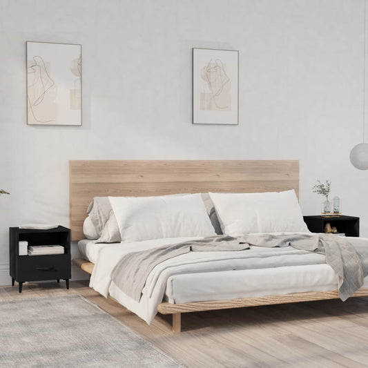 Nachtkastjes 2 St Bewerkt Hout Zwart