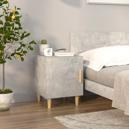 Nachtkastje Bewerkt Hout Betongrijs