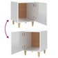 Nachtkastjes 2 St Bewerkt Hout Hoogglans Wit