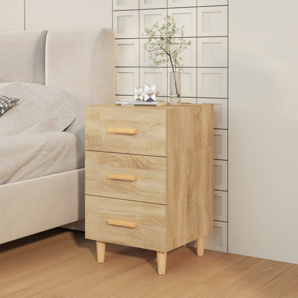 Nachtkastje 40X40X66 Cm Bewerkt Hout Sonoma Eikenkleurig