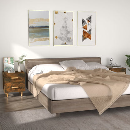 Nachtkastjes 2 St 40X35X47,5 Cm Gerookt Eikenkleurig