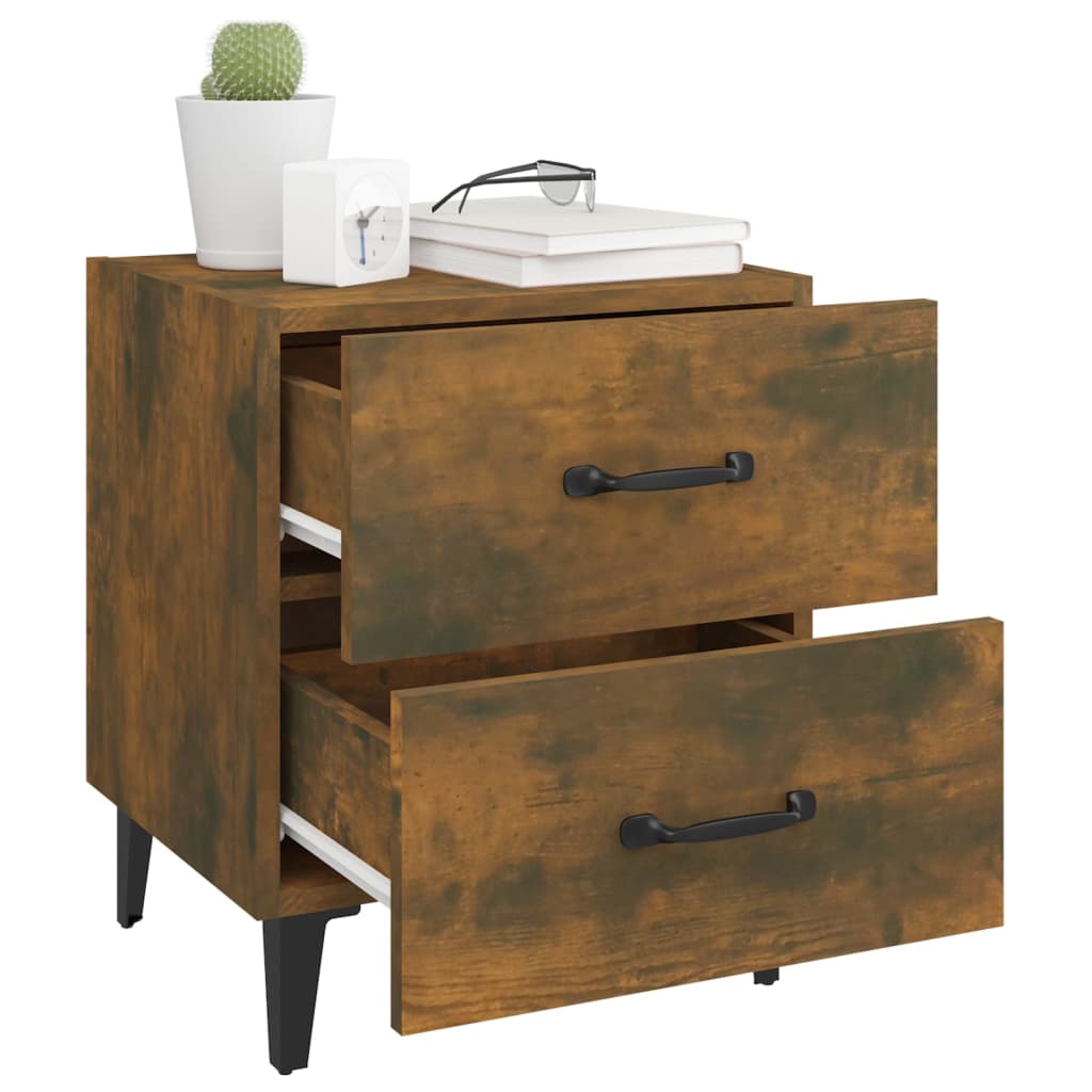 Nachtkastjes 2 St 40X35X47,5 Cm Gerookt Eikenkleurig