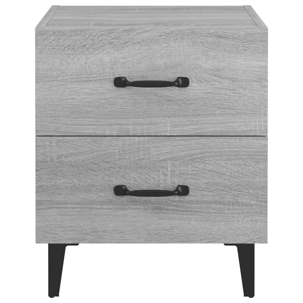 Nachtkastjes 2 St 40X35X47,5 Cm Grijs Sonoma Eikenkleurig