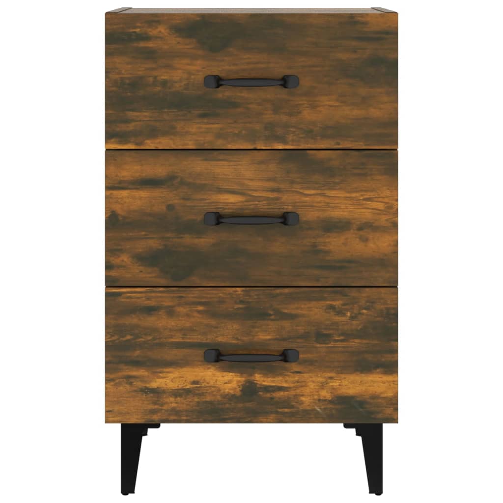 Nachtkastje 40X40X66 Cm Bewerkt Hout Gerookt Eikenkleurig