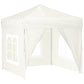Partytent Inklapbaar Met Zijwanden 2X2 M Crèmekleurig