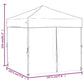 Partytent Inklapbaar Met Zijwanden 2X2 M Crèmekleurig