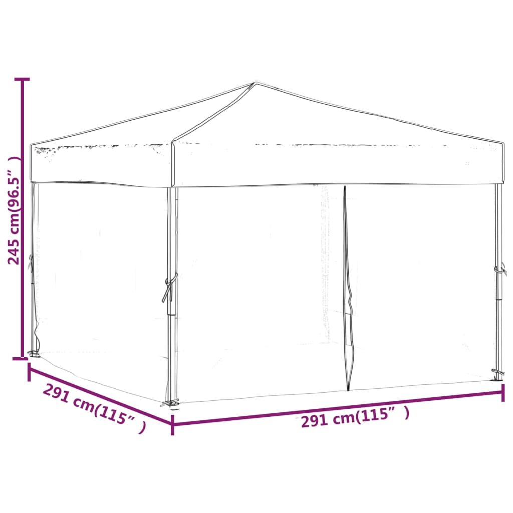 Partytent Inklapbaar Met Zijwanden 3X3 M Taupe