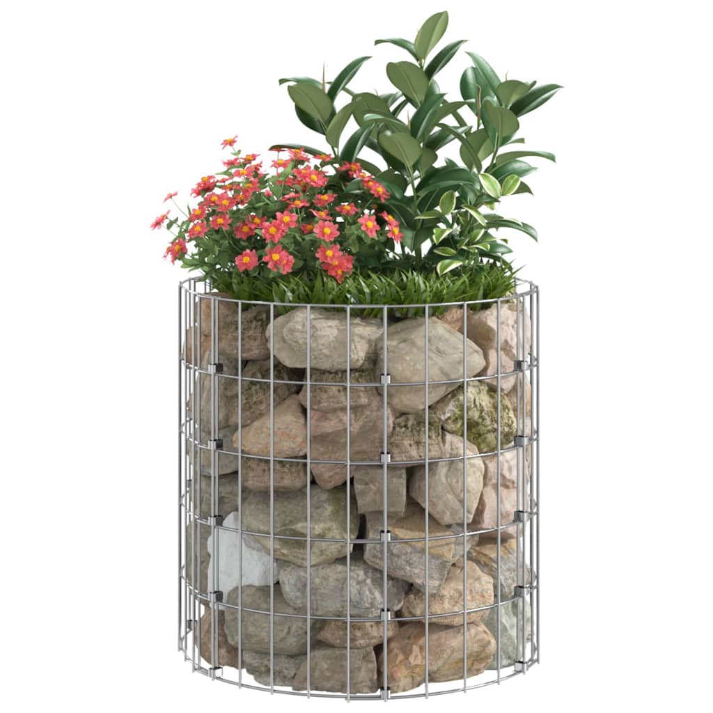 Gabion Plantenbak Rond Verhoogd Ø50X50 Cm Gegalvaniseerd Staal