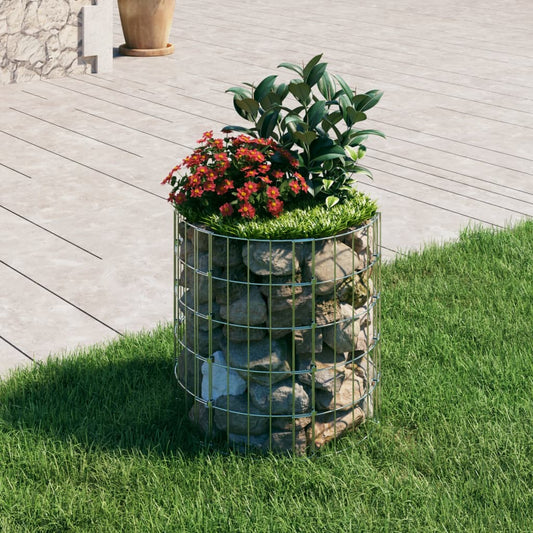 Gabion Plantenbak Rond Verhoogd Ø50X50 Cm Gegalvaniseerd Staal