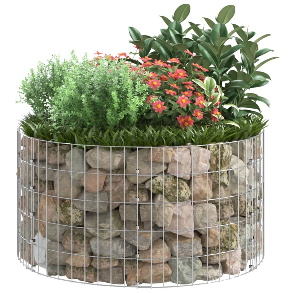Gabion Plantenbak Rond Verhoogd Ø100X50 Cm Gegalvaniseerd Staal