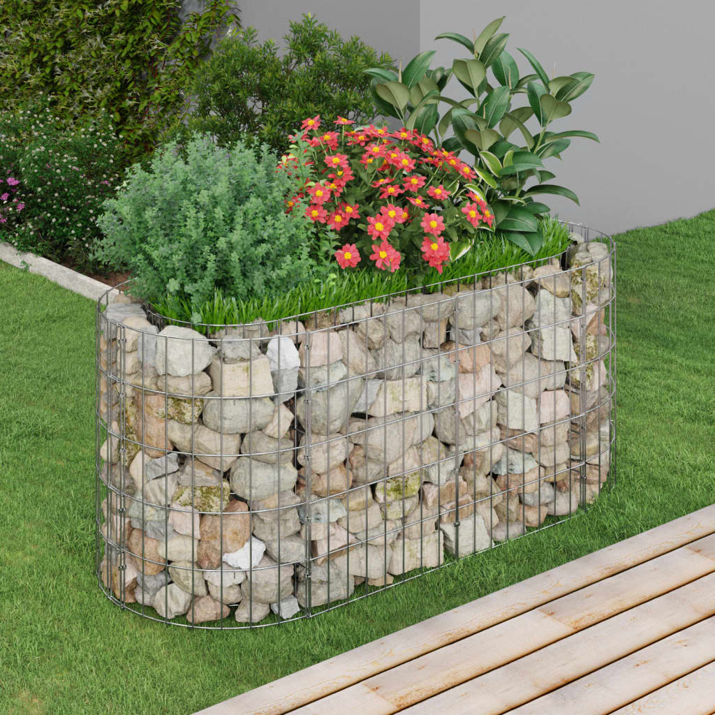 Gabion Plantenbak Verhoogd 120X50X50 Cm Gegalvaniseerd Ijzer