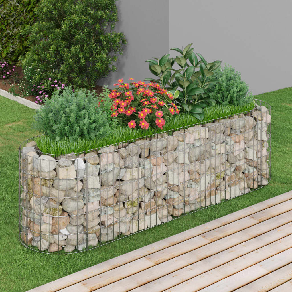 Gabion Plantenbak Verhoogd 190X50X50 Cm Gegalvaniseerd Ijzer