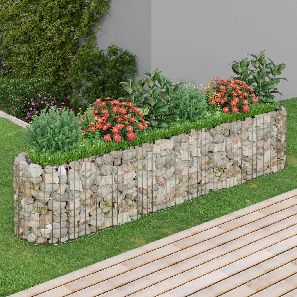 Gabion Plantenbak Verhoogd 260X50X50 Cm Gegalvaniseerd Ijzer