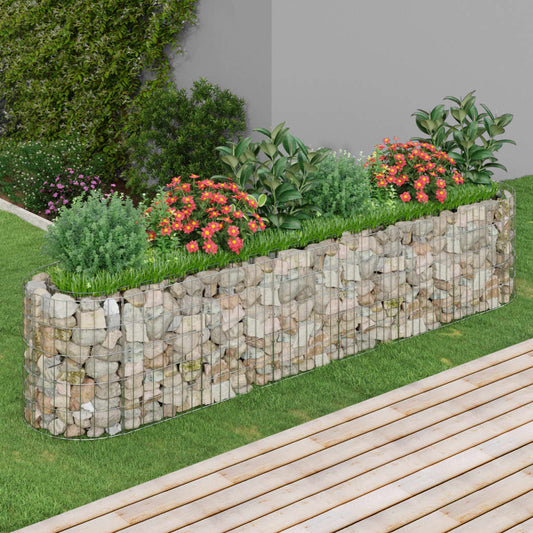 Gabion Plantenbak Verhoogd 260X50X50 Cm Gegalvaniseerd Ijzer
