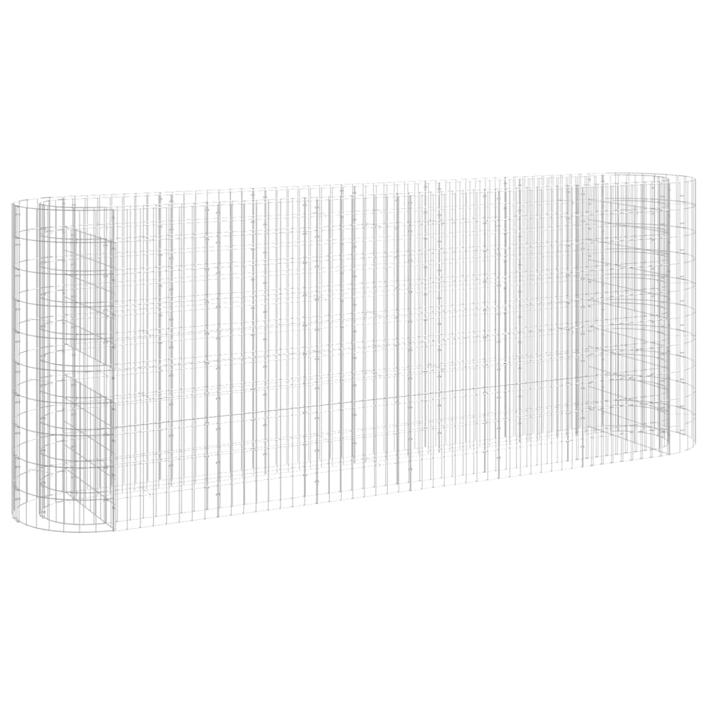Gabion Plantenbak Verhoogd 260X50X100 Cm Gegalvaniseerd Ijzer