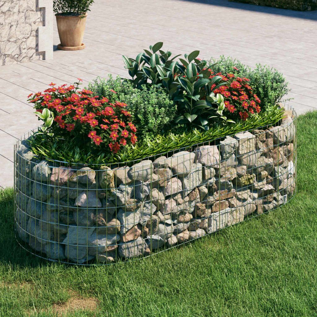 Gabion Plantenbak Verhoogd 200X100X50 Cm Gegalvaniseerd Ijzer