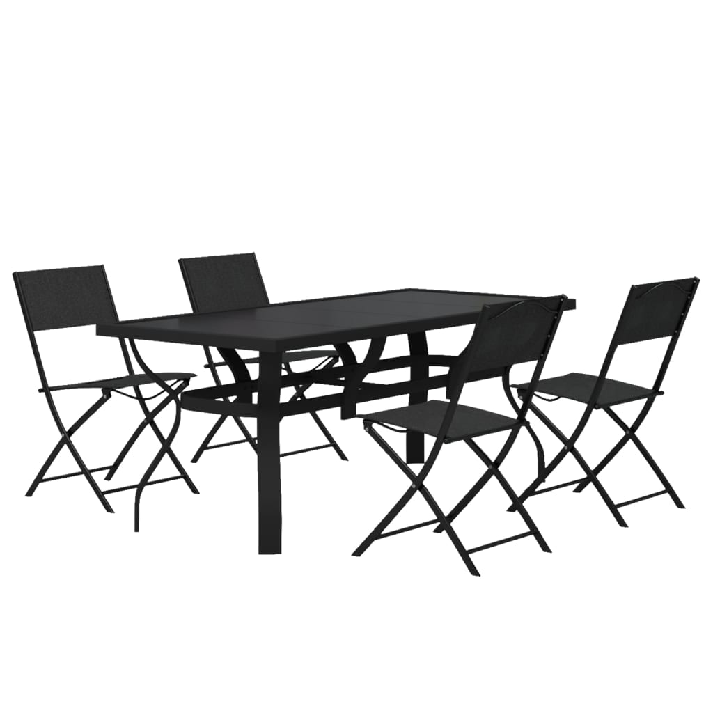 5-Delige Tuinset Grijs En Zwart