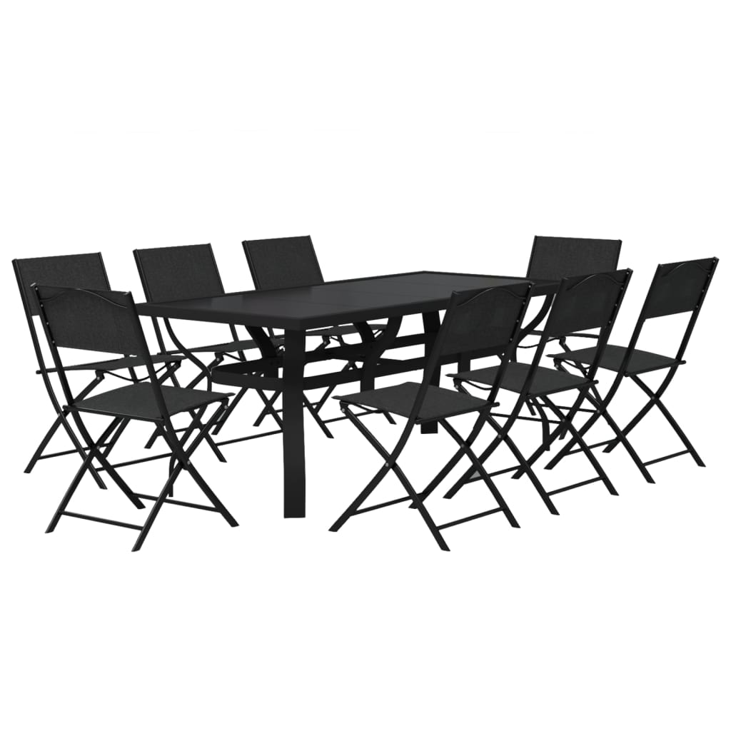 9-Delige Tuinset Grijs En Zwart