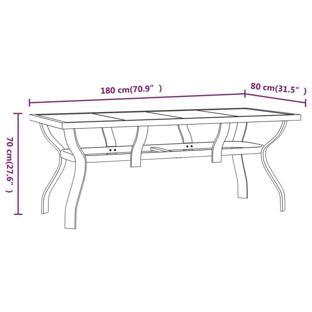 9-Delige Tuinset Grijs En Zwart