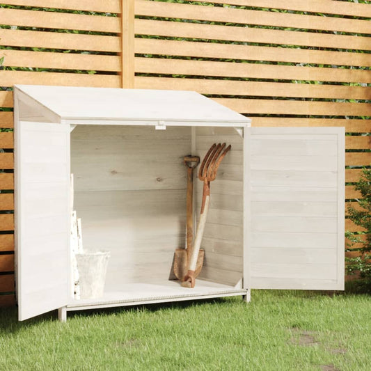 Tuinschuur 102X52X112 Cm Massief Vurenhout Wit