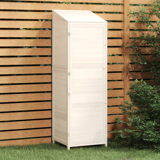 Tuinschuur 55X52X174,5 Cm Massief Vurenhout Wit