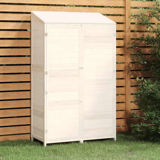 Tuinschuur 102X52X174,5 Cm Massief Vurenhout Wit