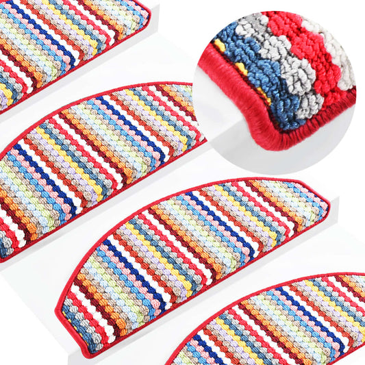 Trapmatten Zelfklevend 15 St 65X28 Cm Meerkleurig Rood