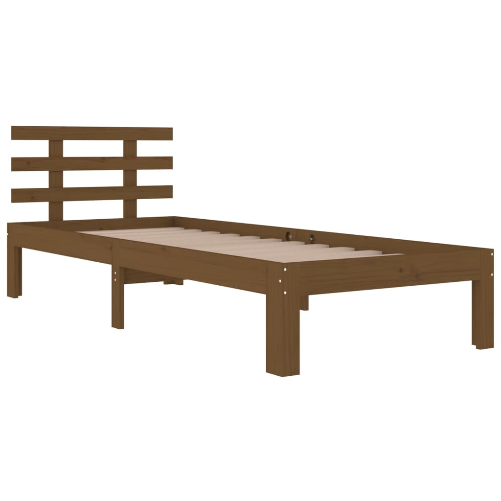 Bedframe Massief Hout Honingbruin 75X190 Cm 2Ft6 Small Single