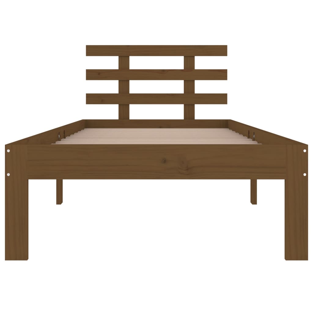 Bedframe Massief Hout Honingbruin 75X190 Cm 2Ft6 Small Single