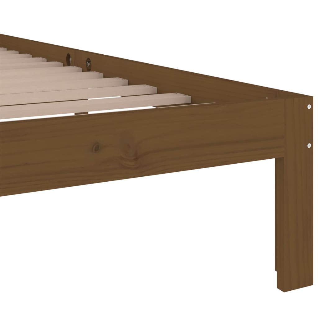 Bedframe Massief Hout Honingbruin 75X190 Cm 2Ft6 Small Single
