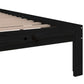Bedframe Massief Hout Zwart 75X190 Cm 2Ft6 Small Single