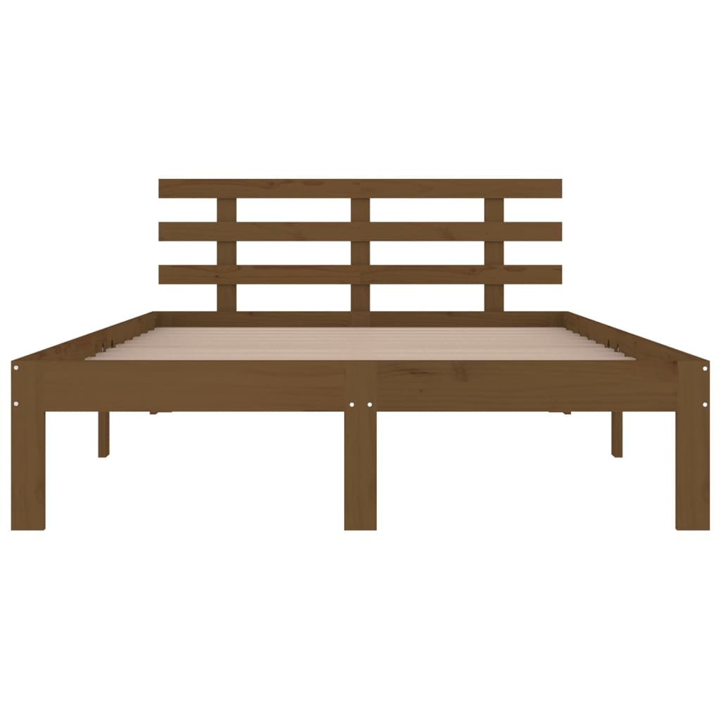 Bedframe Massief Hout Honingbruin 120X190 Cm 4Ft Small Double