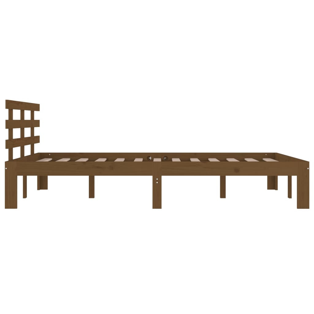 Bedframe Massief Hout Honingbruin 120X190 Cm 4Ft Small Double