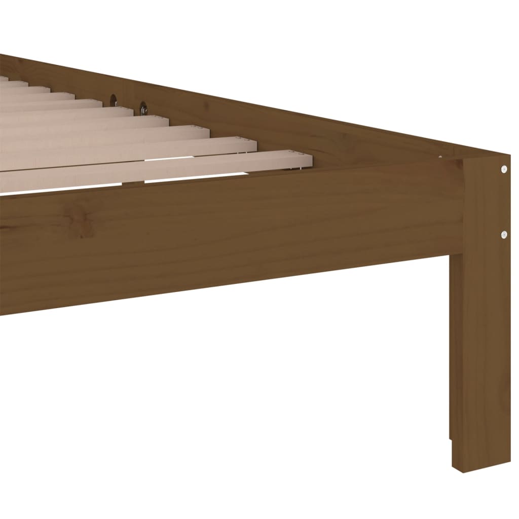 Bedframe Massief Hout Honingbruin 120X190 Cm 4Ft Small Double