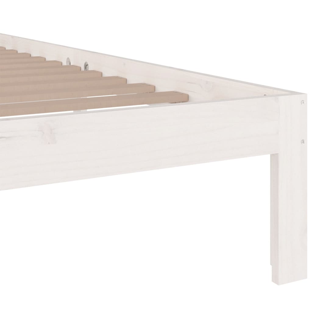 Bedframe Massief Hout Wit 135X190 Cm 4Ft6 Double