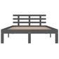Bedframe Massief Hout Grijs 135X190 Cm 4Ft6 Double
