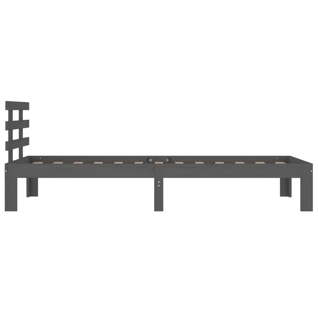 Bedframe Massief Hout Grijs 90X200 Cm
