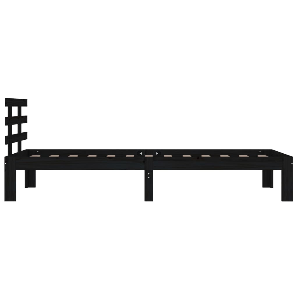 Bedframe Massief Hout Zwart 90X200 Cm