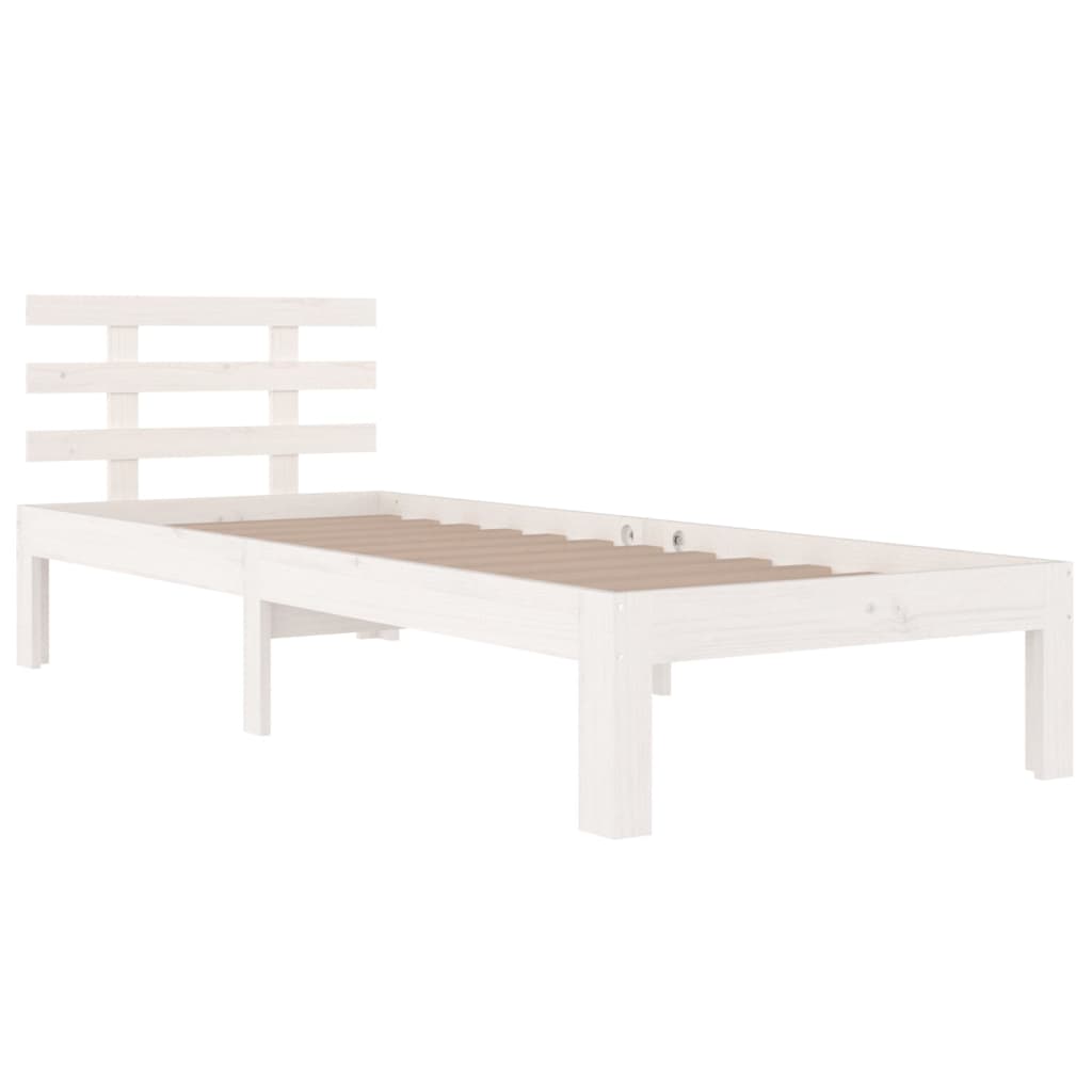 Bedframe Massief Hout Wit 100X200 Cm