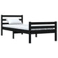 Bedframe Massief Hout Zwart 75X190 Cm 2Ft6 Small Single