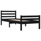 Bedframe Massief Hout Zwart 75X190 Cm 2Ft6 Small Single