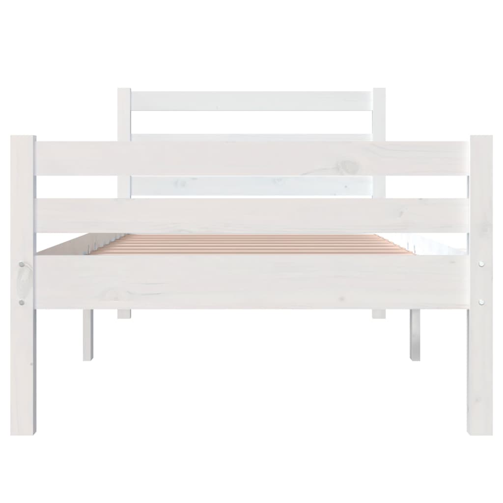 Bedframe Massief Hout Wit 90X190 Cm 3Ft Single