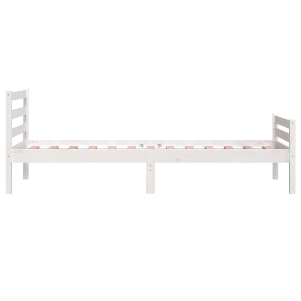 Bedframe Massief Hout Wit 90X190 Cm 3Ft Single
