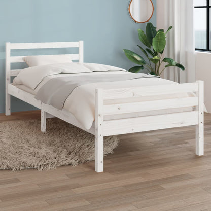 Bedframe Massief Hout Wit 90X190 Cm 3Ft Single