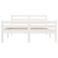 Bedframe Massief Hout Wit 120X190 Cm 4Ft Small Double